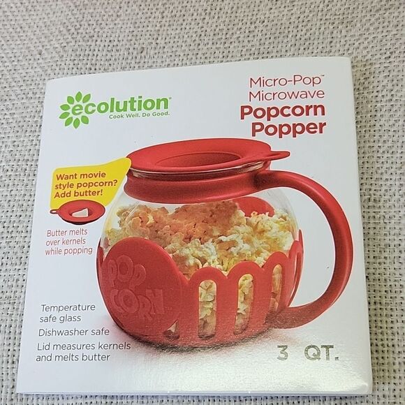 Ecolution Micro-Pop 3 Quart Microwave Popcorn Popper 1qt Popper - Picture 12 of 13